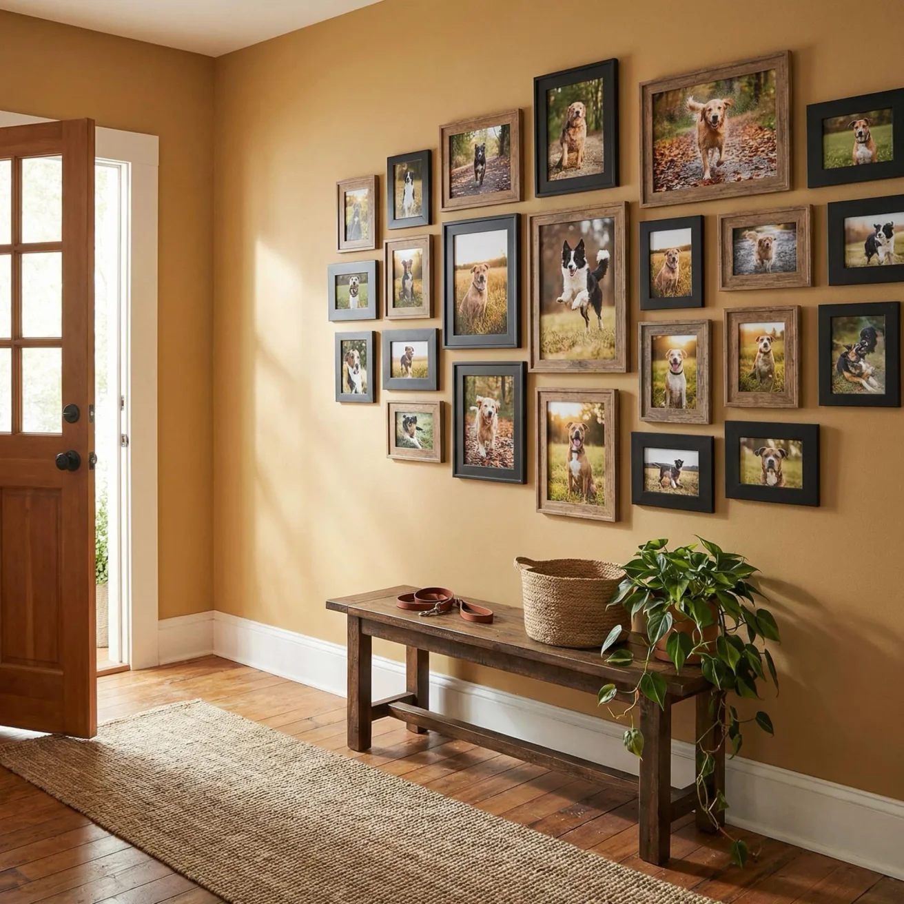 Wall of Wags framed dog photos gallery wall