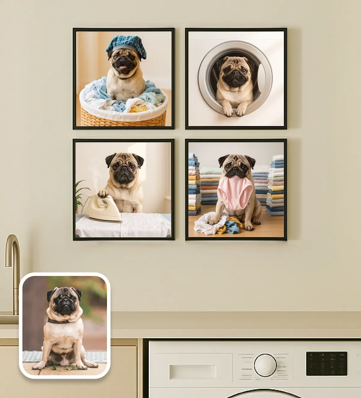 Pug AI portraits