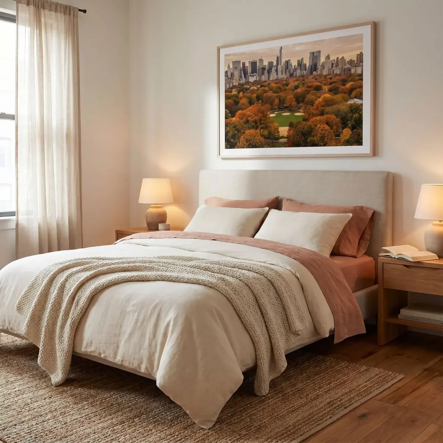 Central Park autumn framed picture bedroom decor