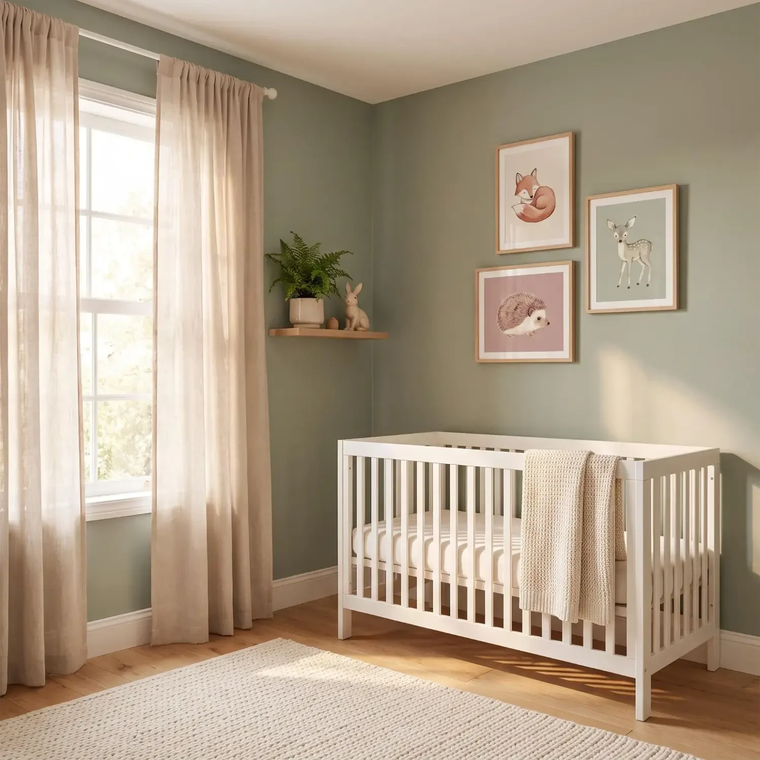 Nursery wall art with watercolor animal prints