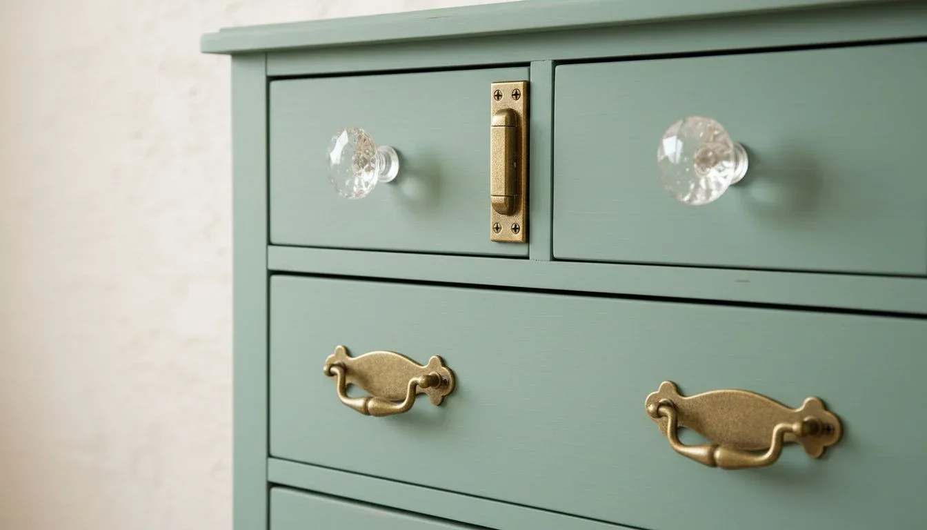 Painted dresser with new vintage-style hardware