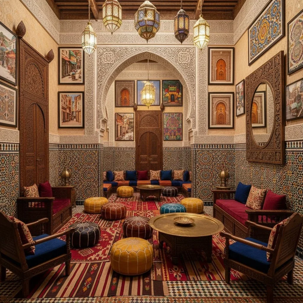 Pattern-rich Moroccan style with arches
