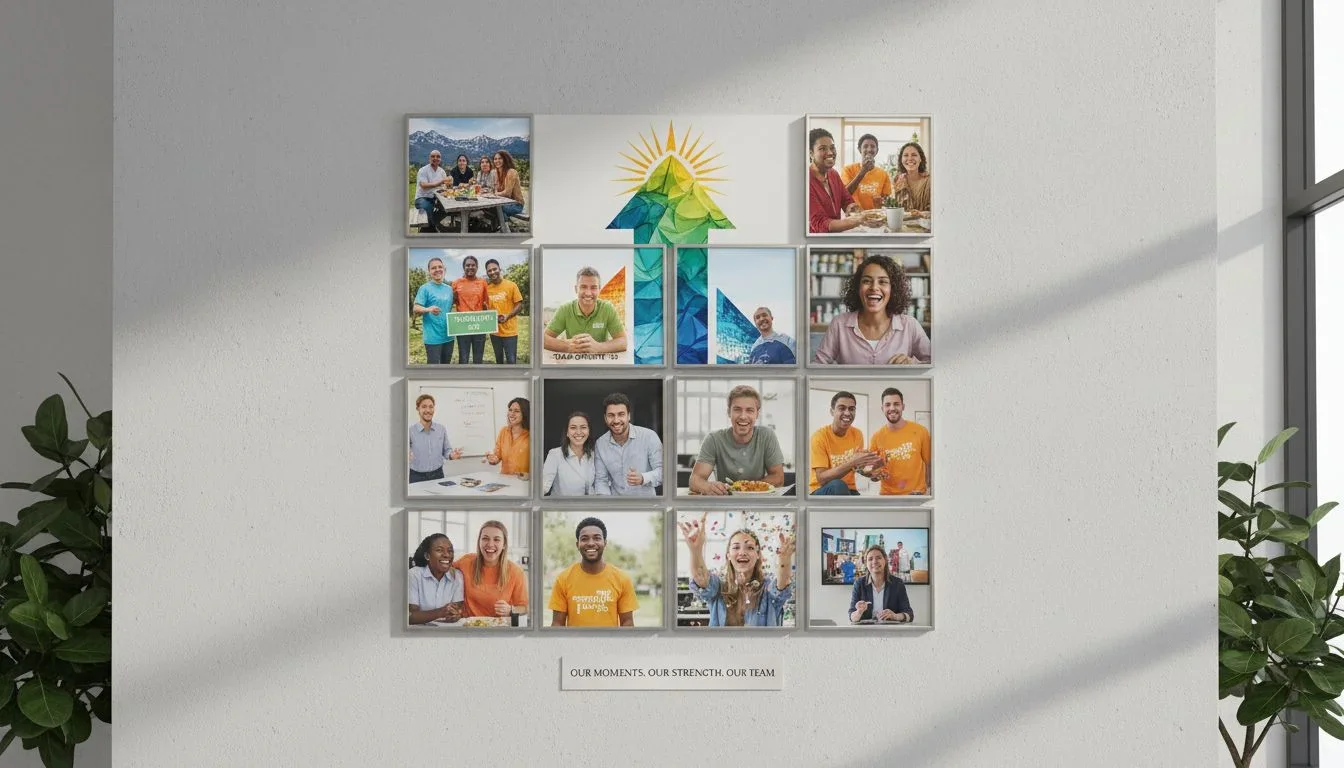 Team Photo Mosaic from Offsites and Events