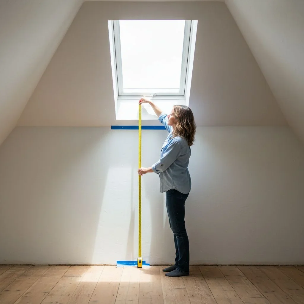 Measuring and marking a slanted wall for a gallery