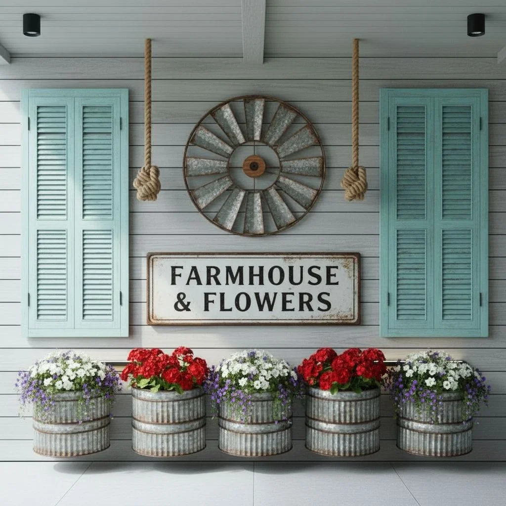 Farmhouse warm outdoor wall decor