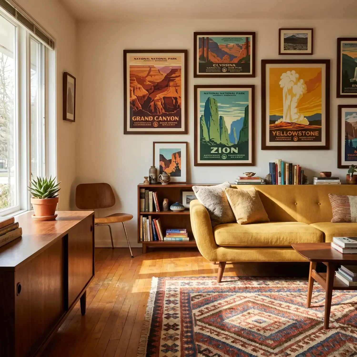 WPA vintage national park framed prints living room