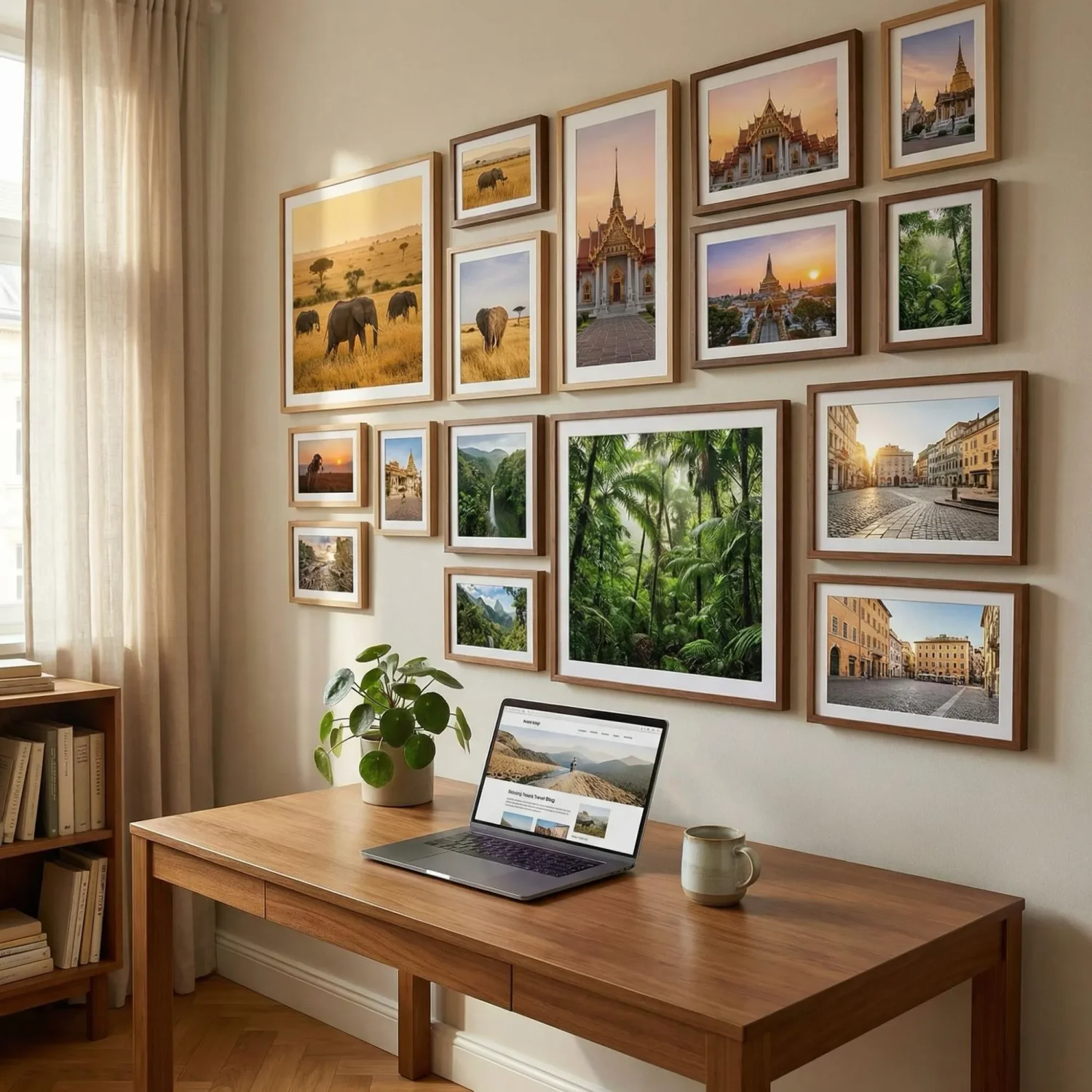 Home office travel gallery wall by continent