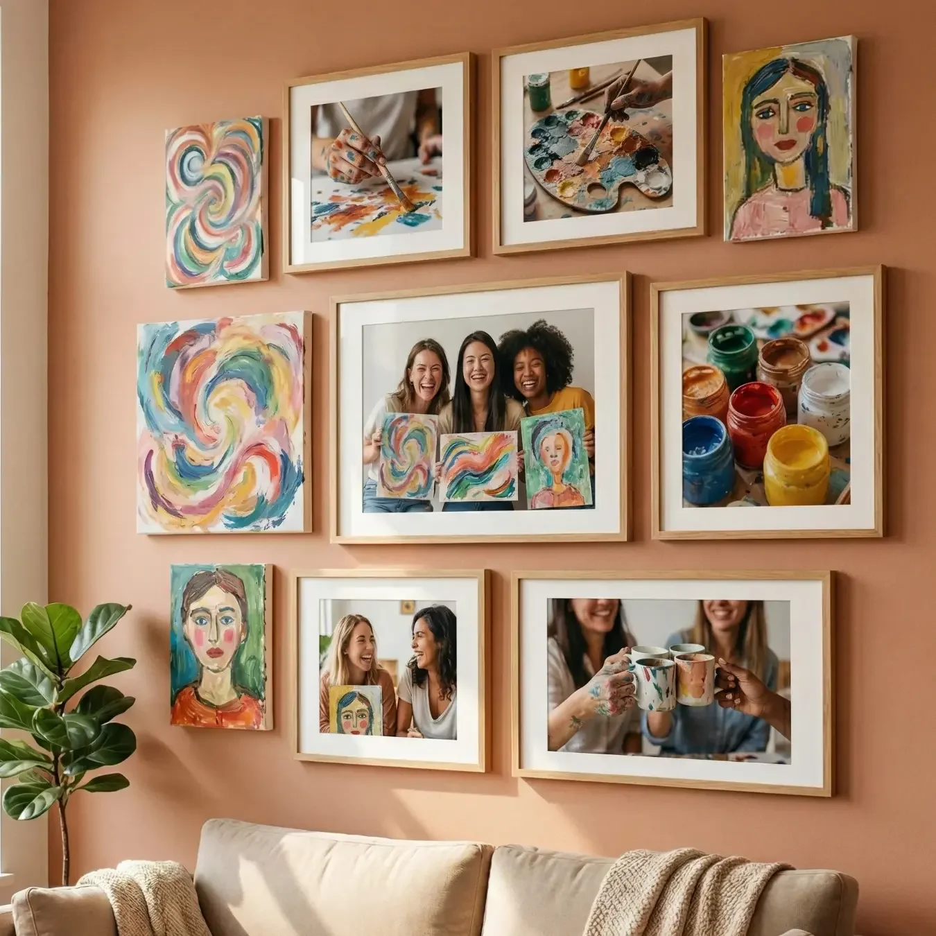 Color-coordinated canvas gallery