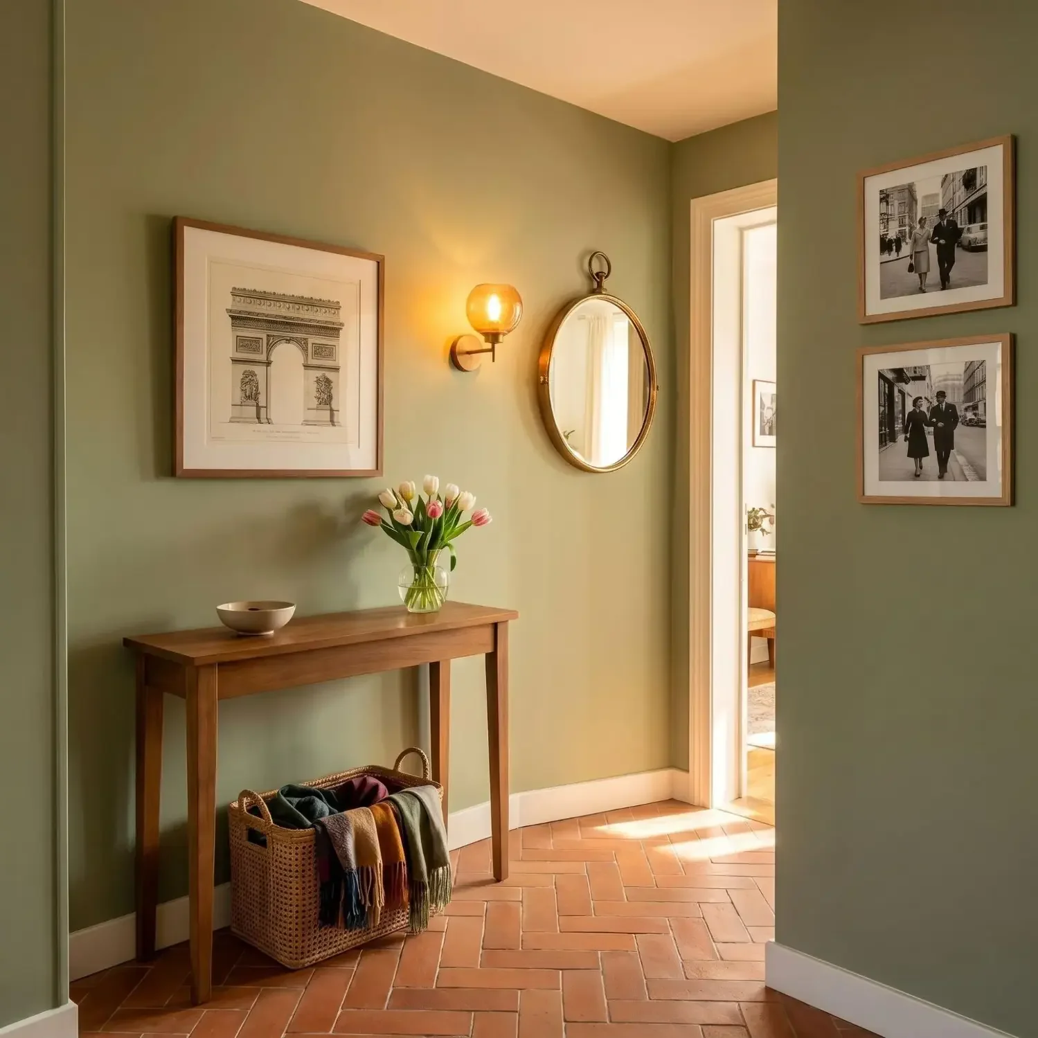 Arc de Triomphe framed print in chic home entryway
