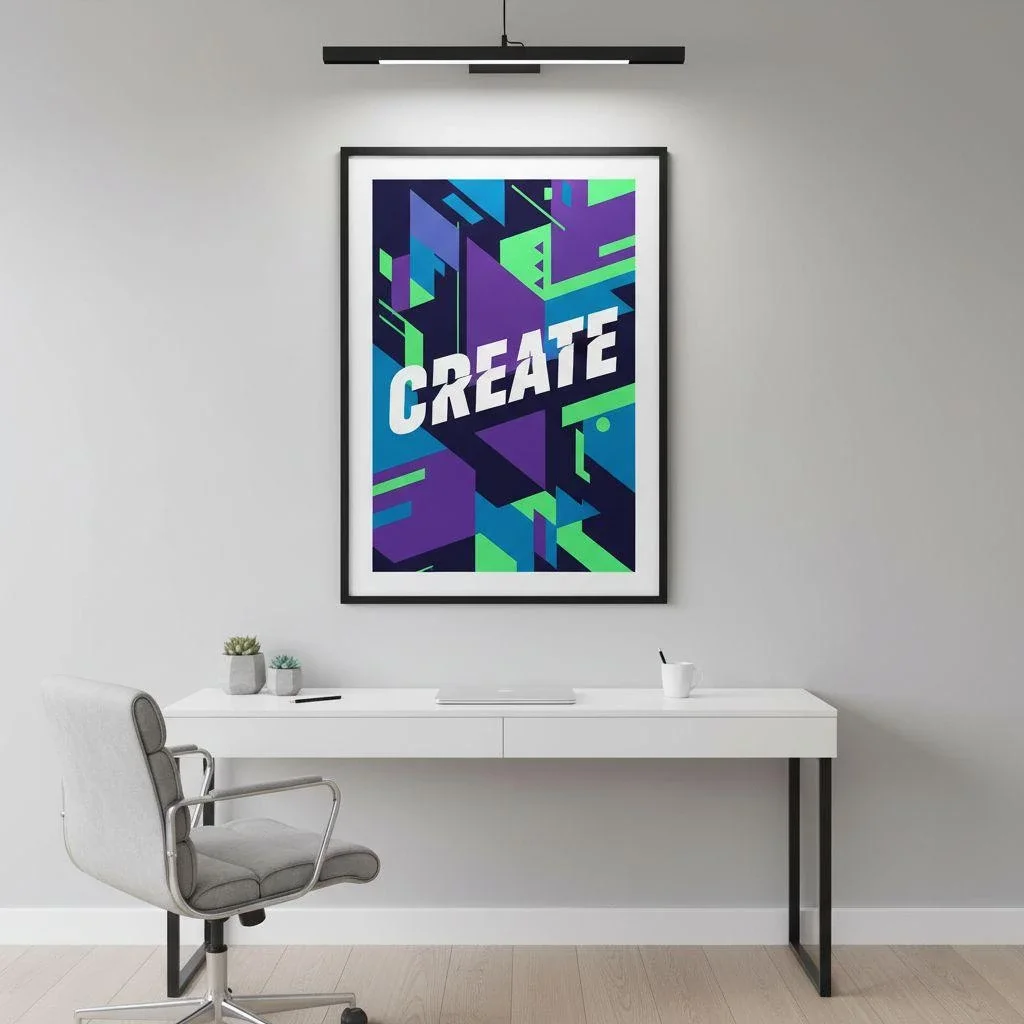Bold poster in a modern office