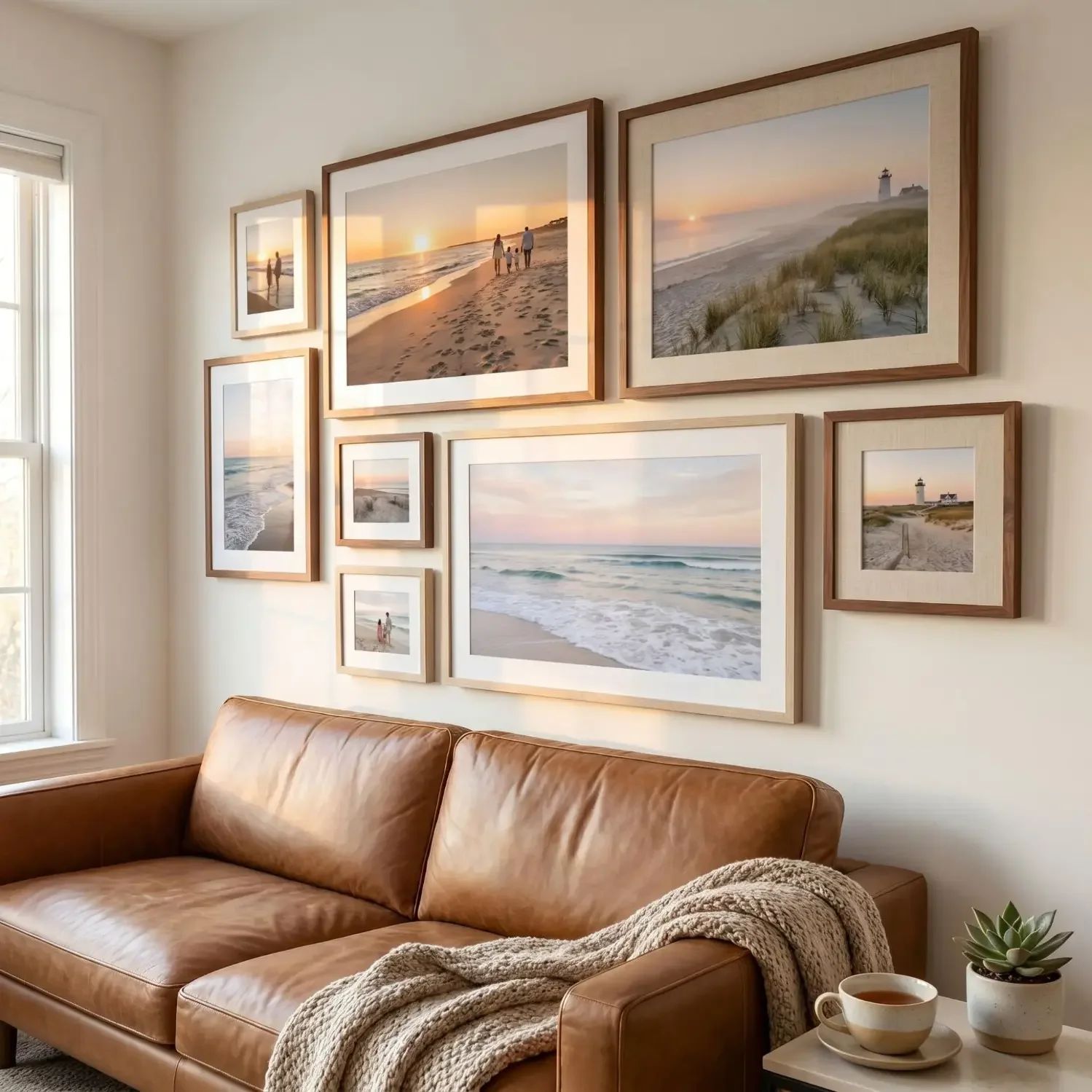 Personal beach framed photos gallery wall decor