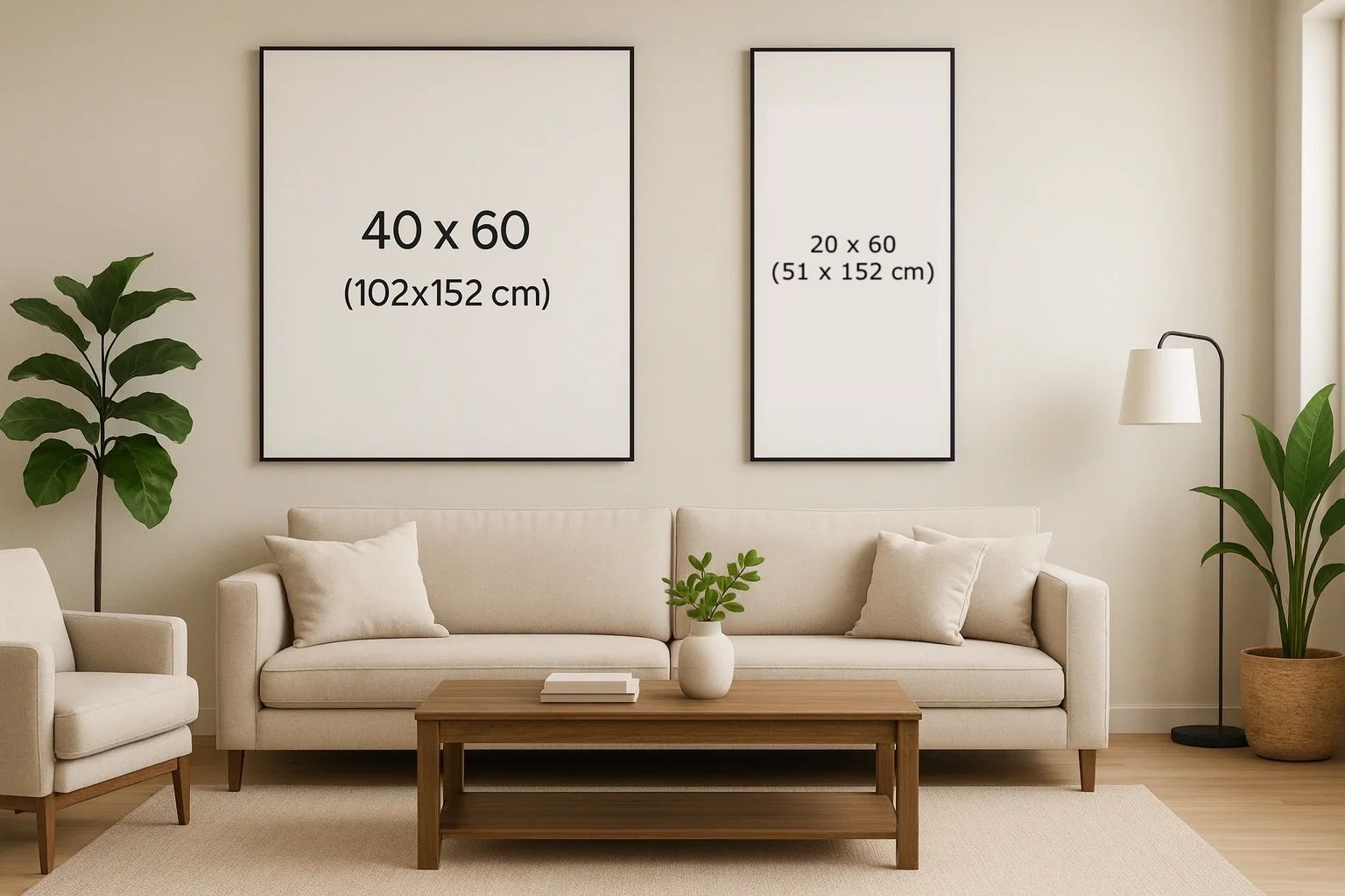 40x60 and 20x60 canvas frames