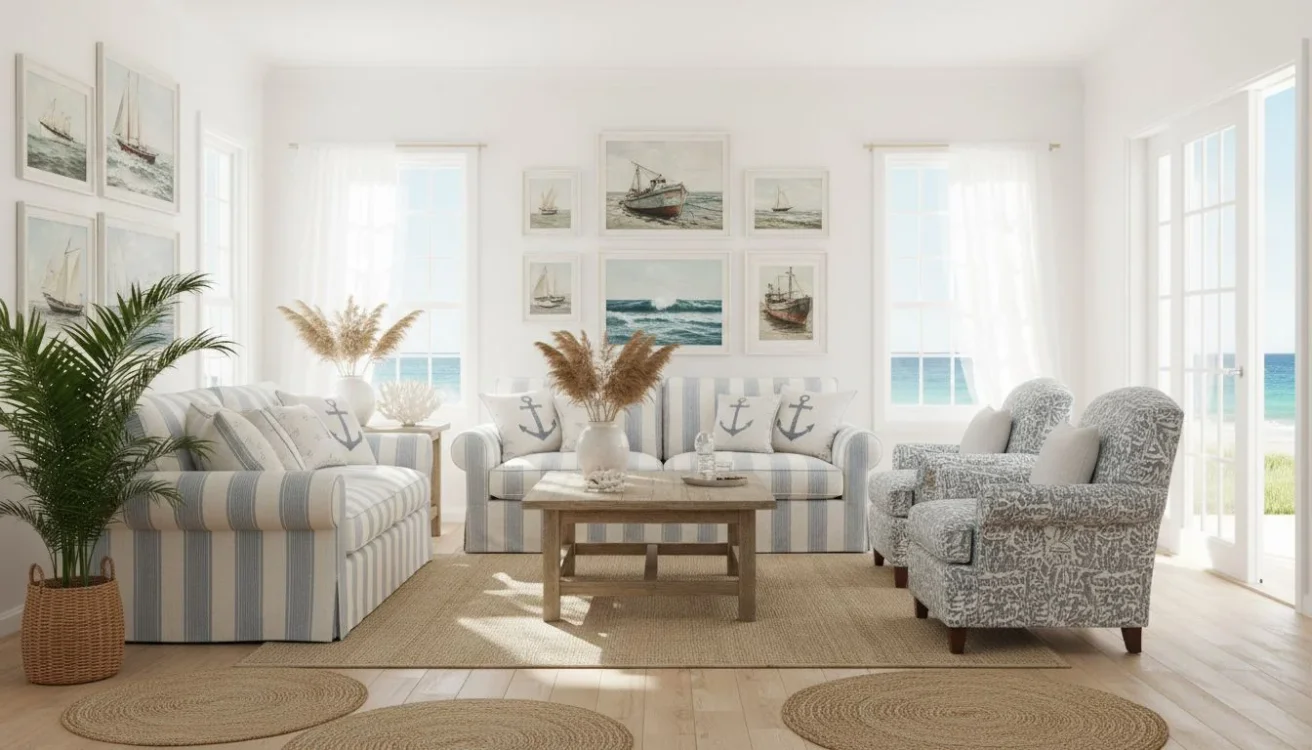 Coastal Cottage: striped, light-filled beach style