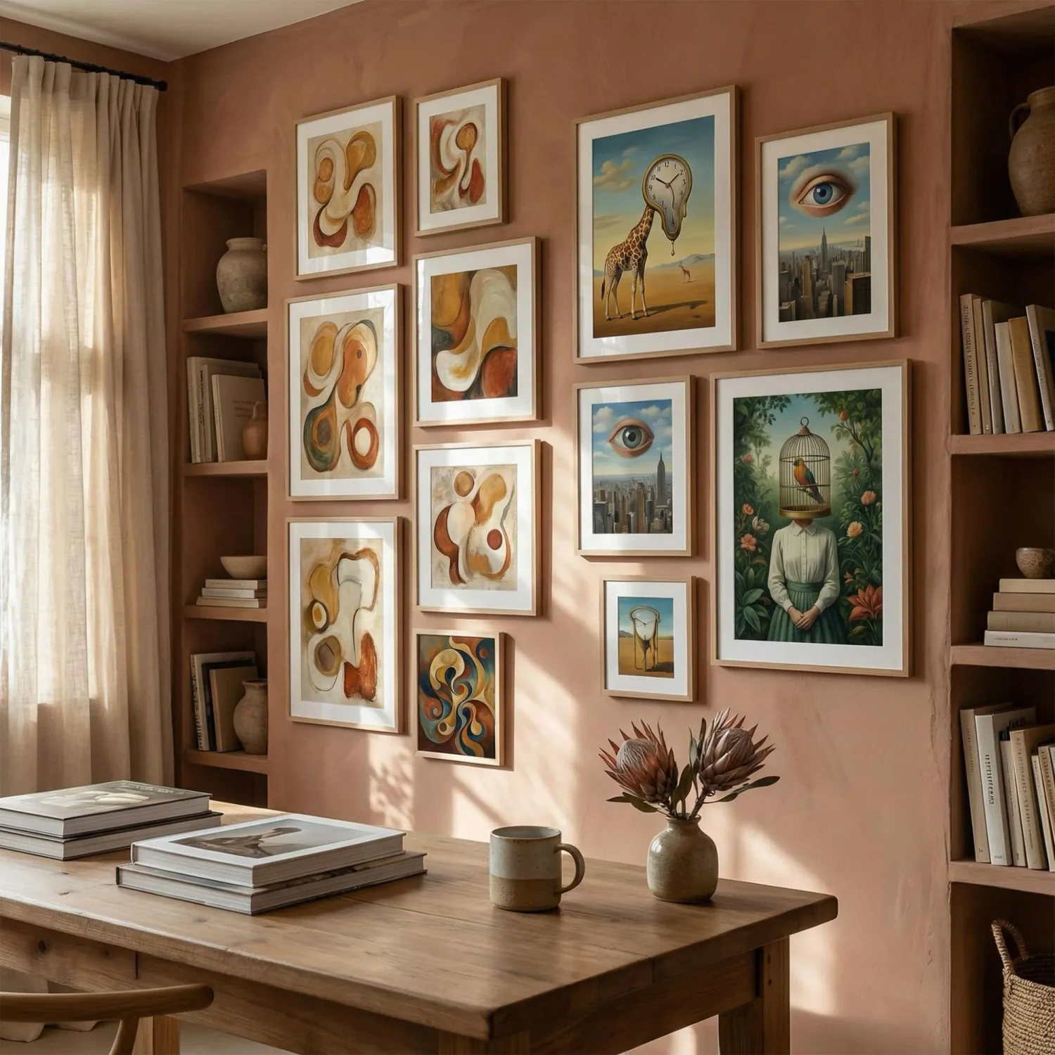 Organic and veristic surrealism framed in home study