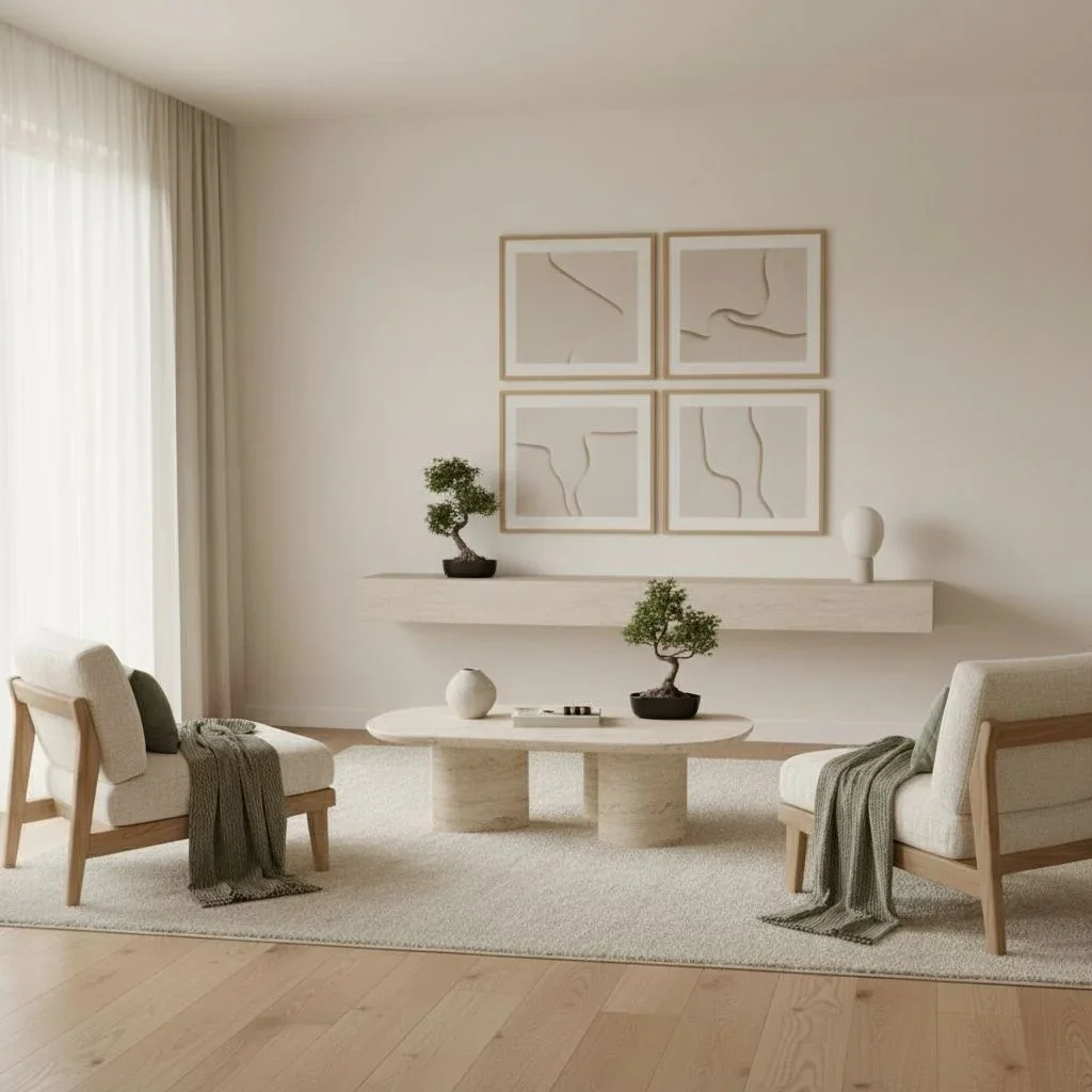 Organic modern space with tactile neutrals