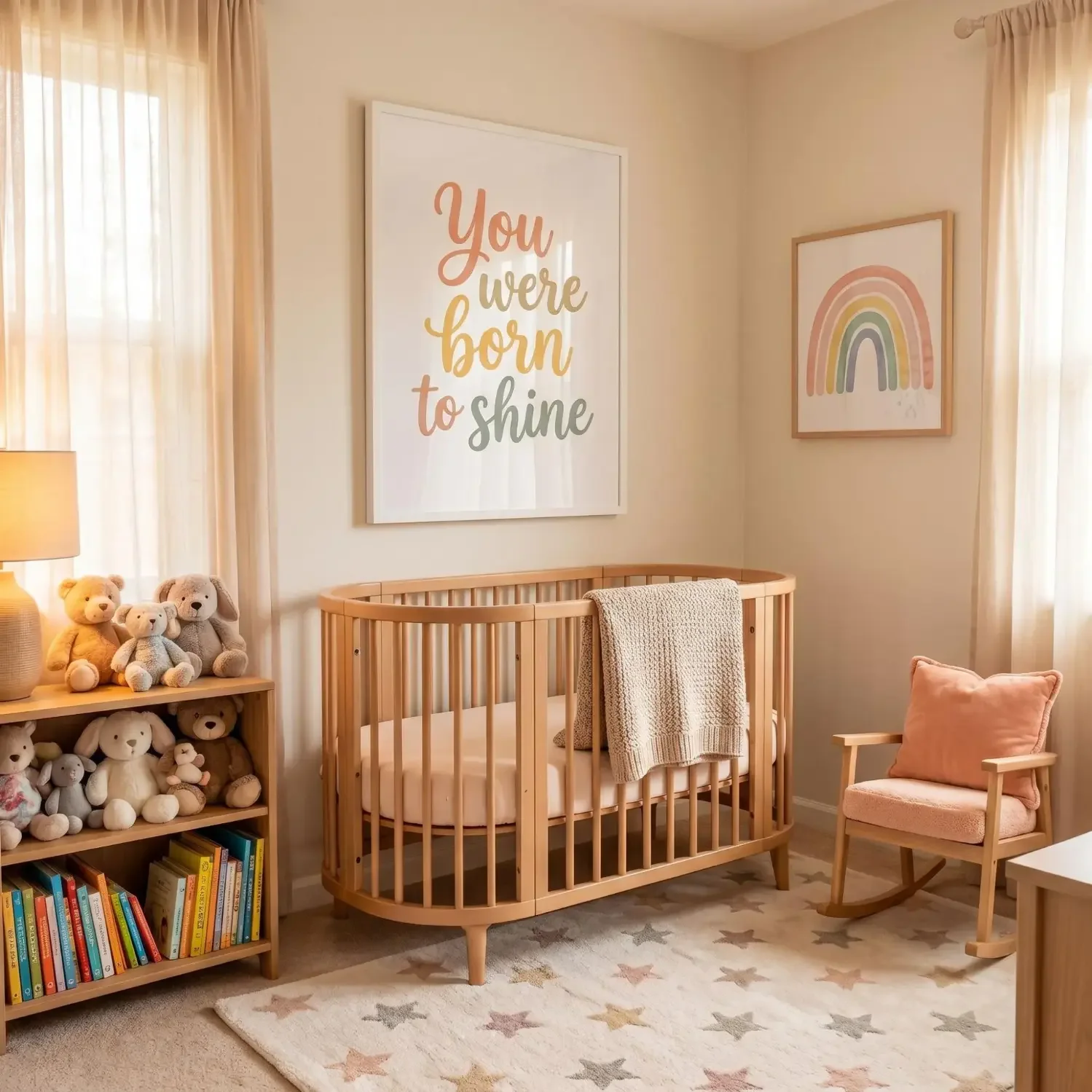 Inspirational quote framed in colorful nursery room