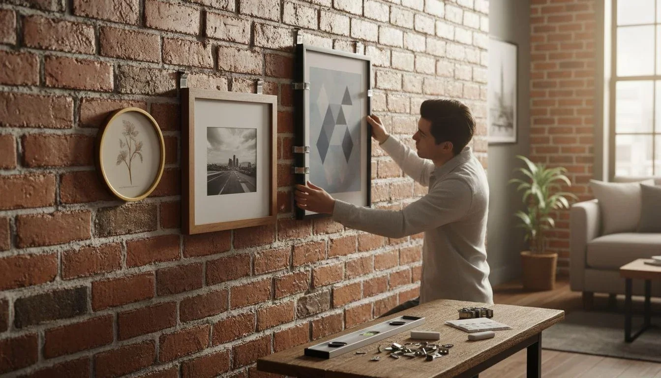 How to Hang Art on a Brick Wall: Renter-Friendly Tips