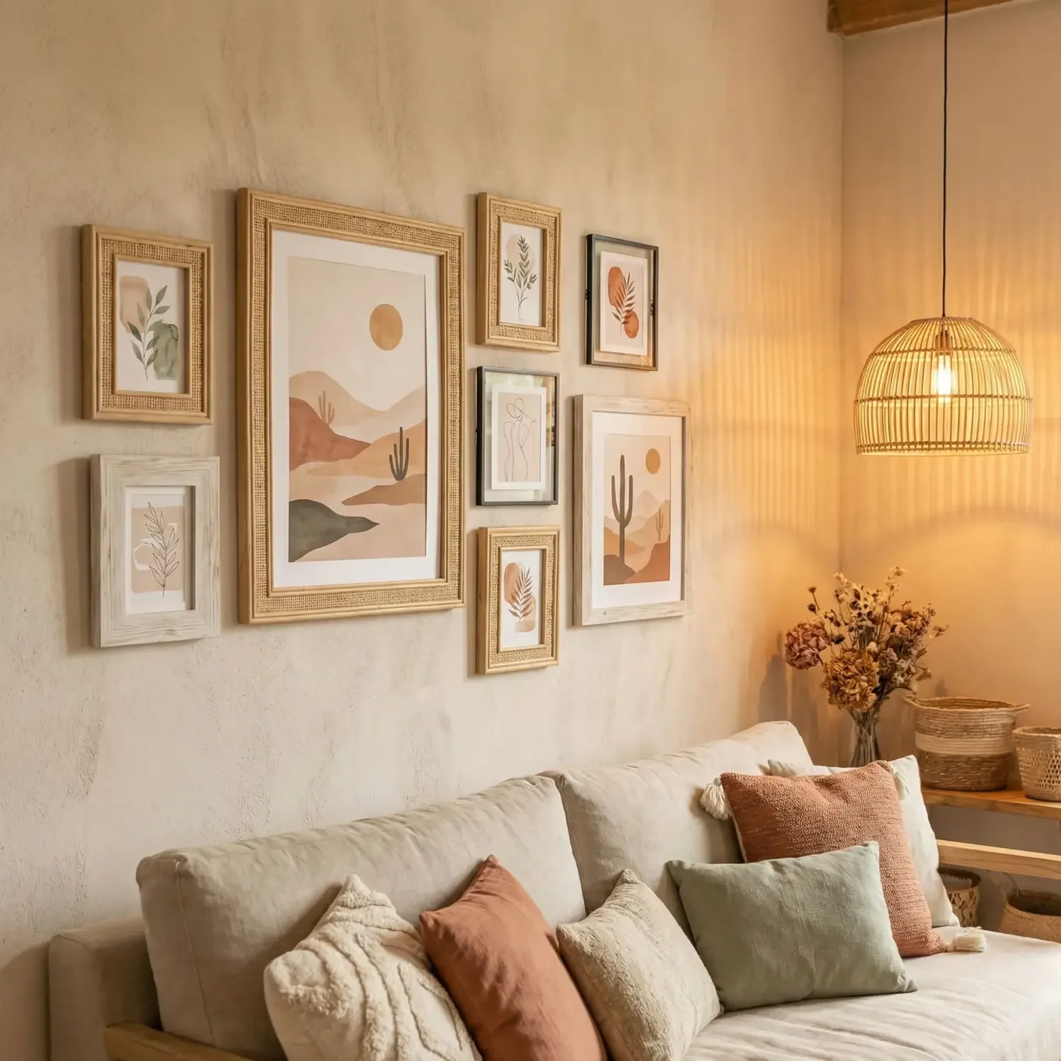 Medium wall boho gallery 8 framed pictures anchor print