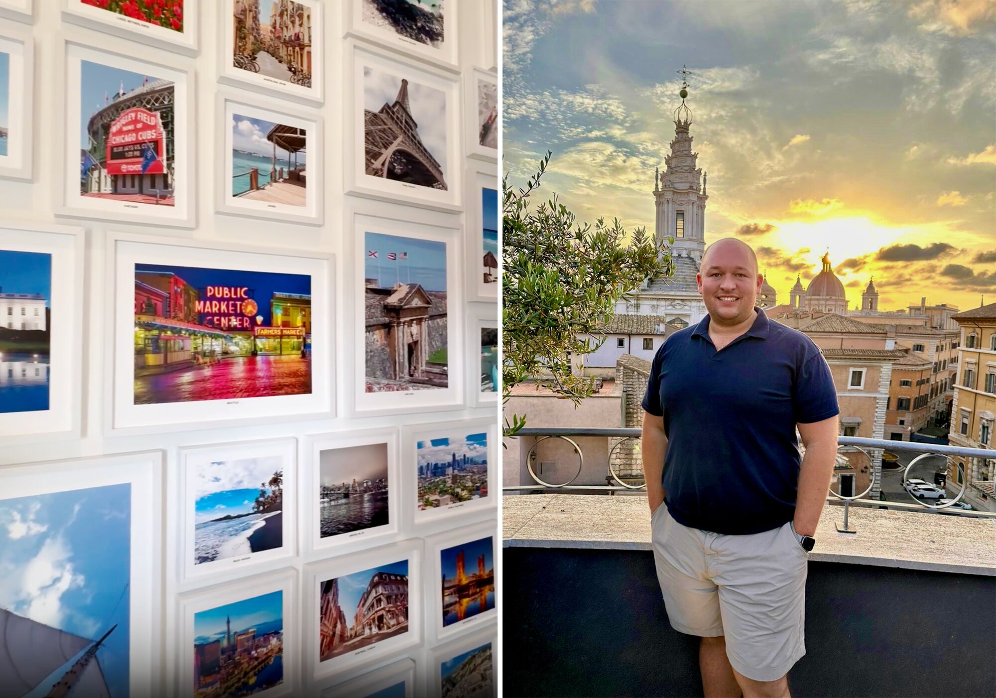 Create your captivating travel wall with your favorite photos and memories.
