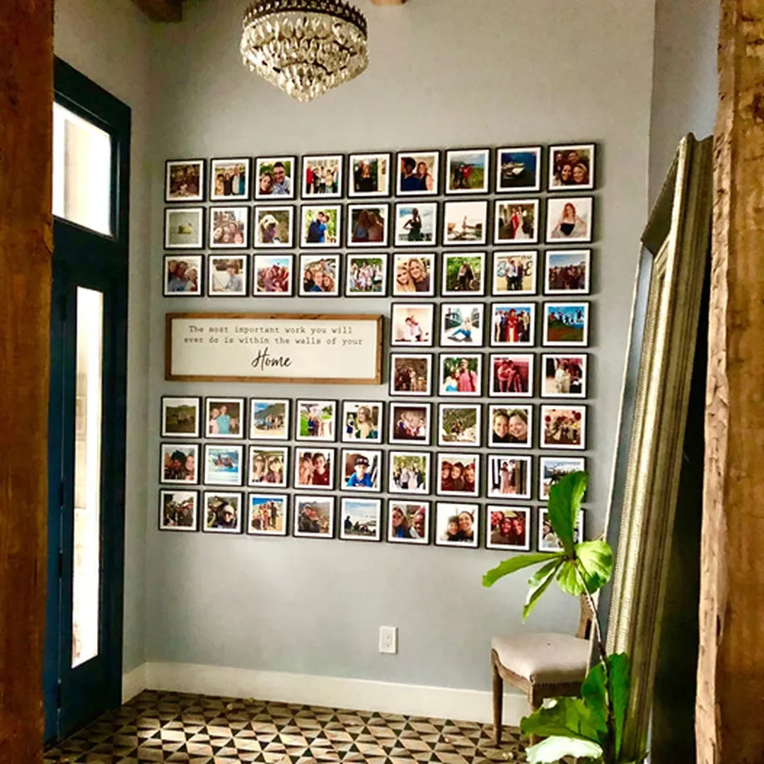 modern entrance with tastefully placed Mixtiles photo tiles