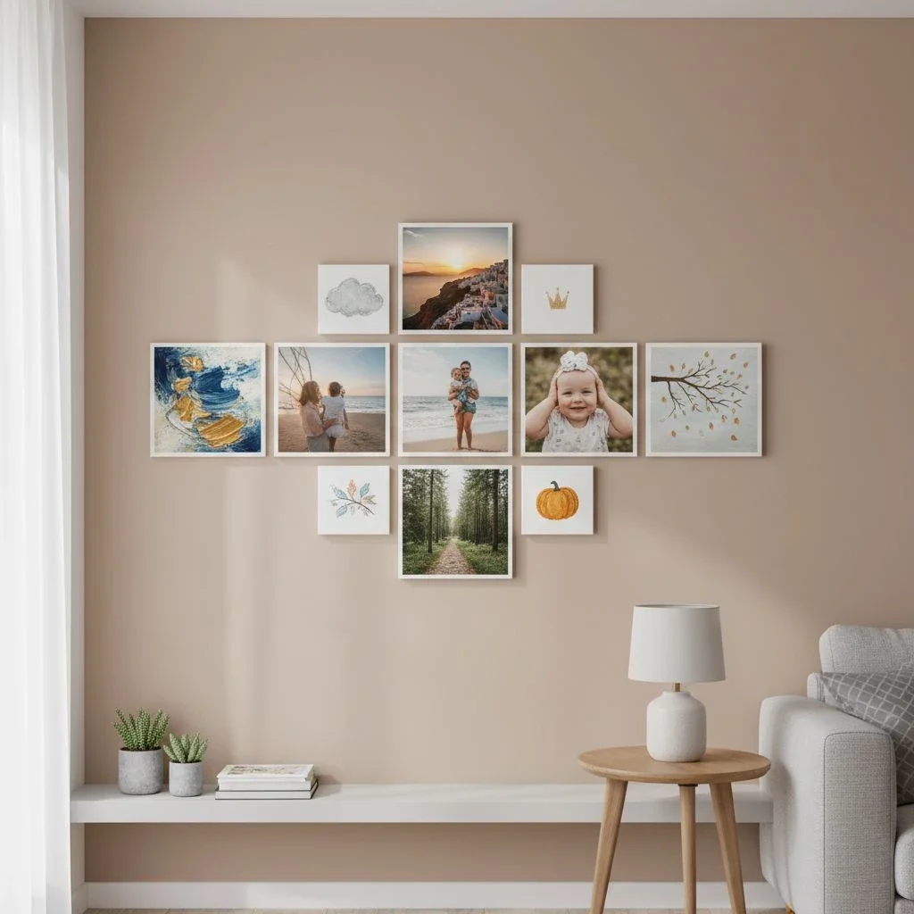 mixtiles form centered gallery wall