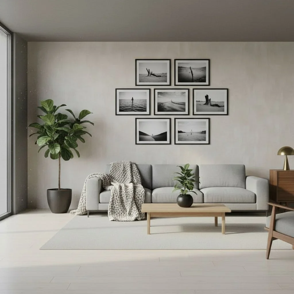 Scandinavian style limewash accent wall