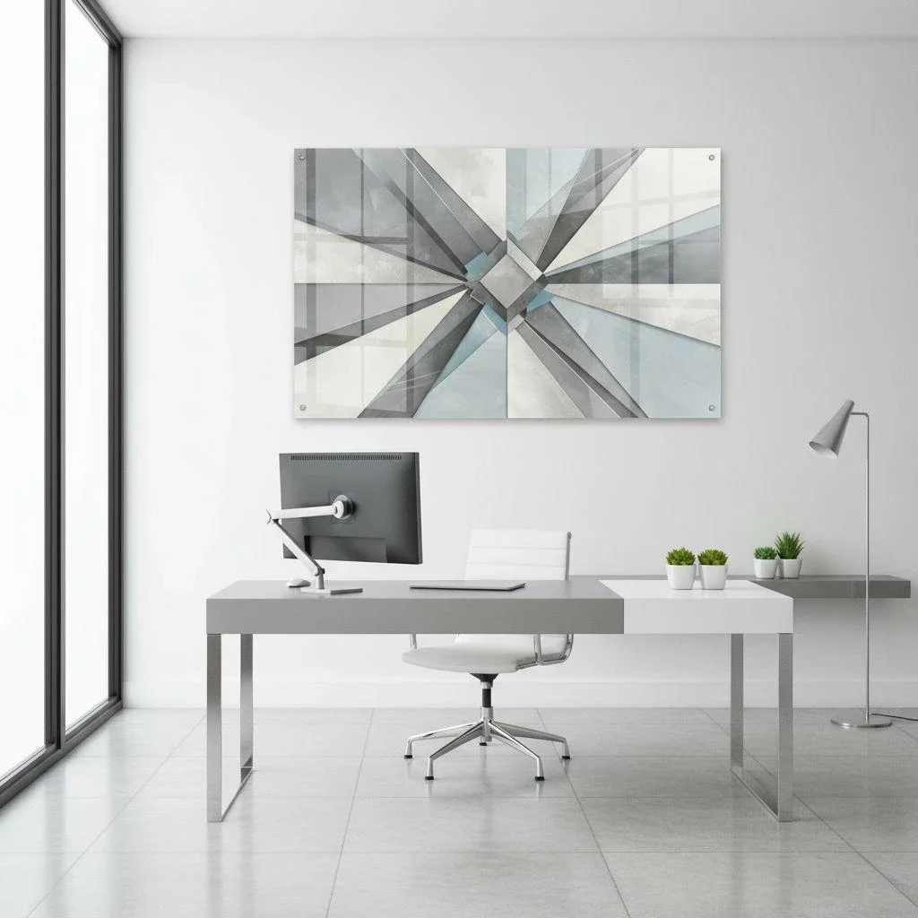 Modern office with acrylic wall art