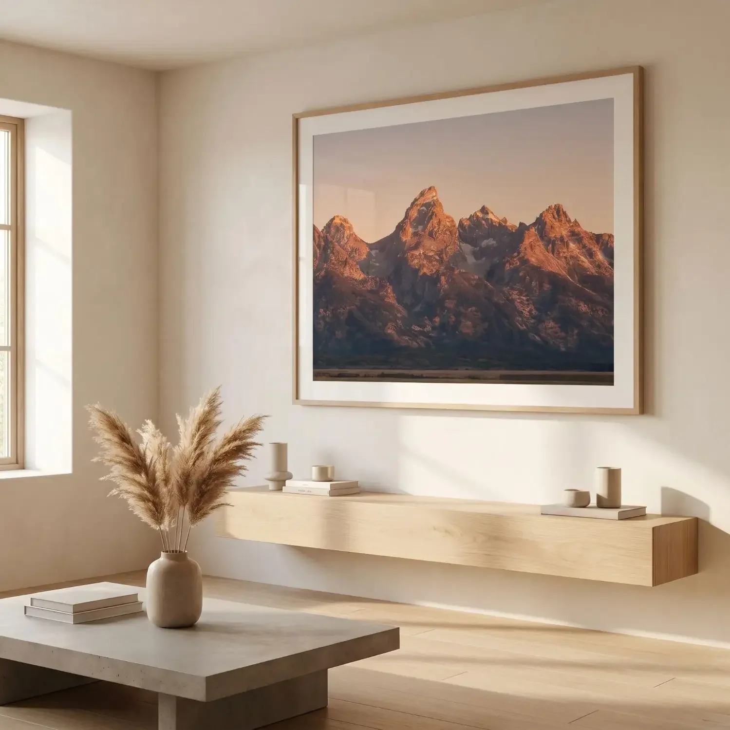 Grand Tetons photo print minimalist modern interior