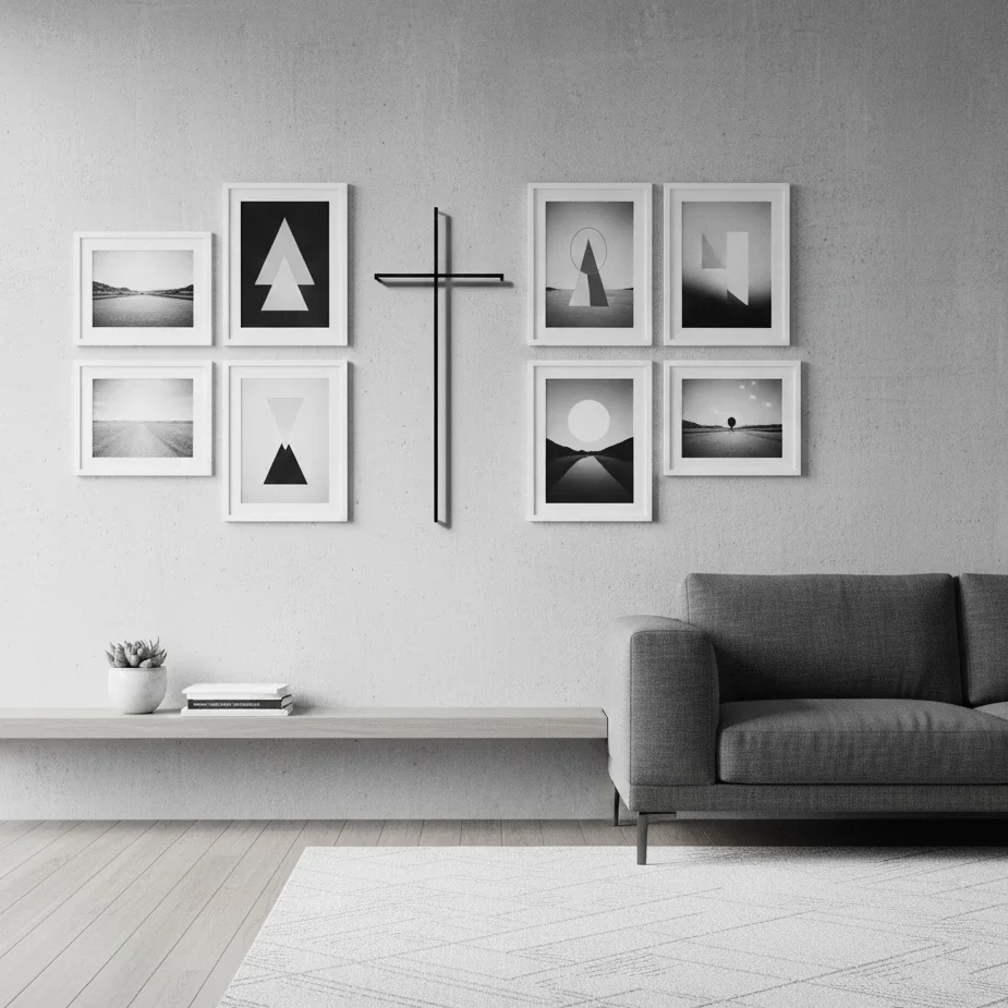 Minimal modern cross wall decor