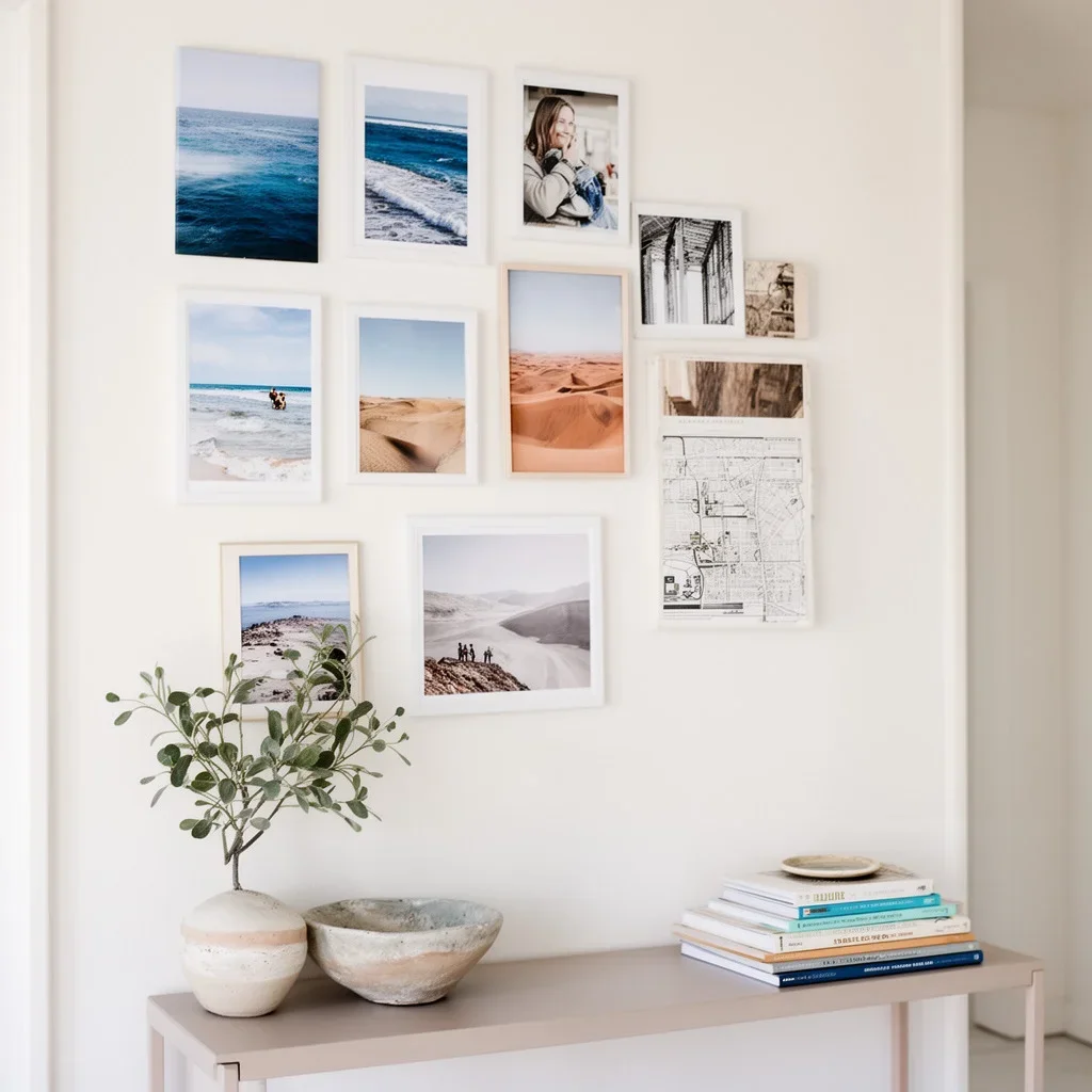 Travel portraits add a layer of personalization to an entryway