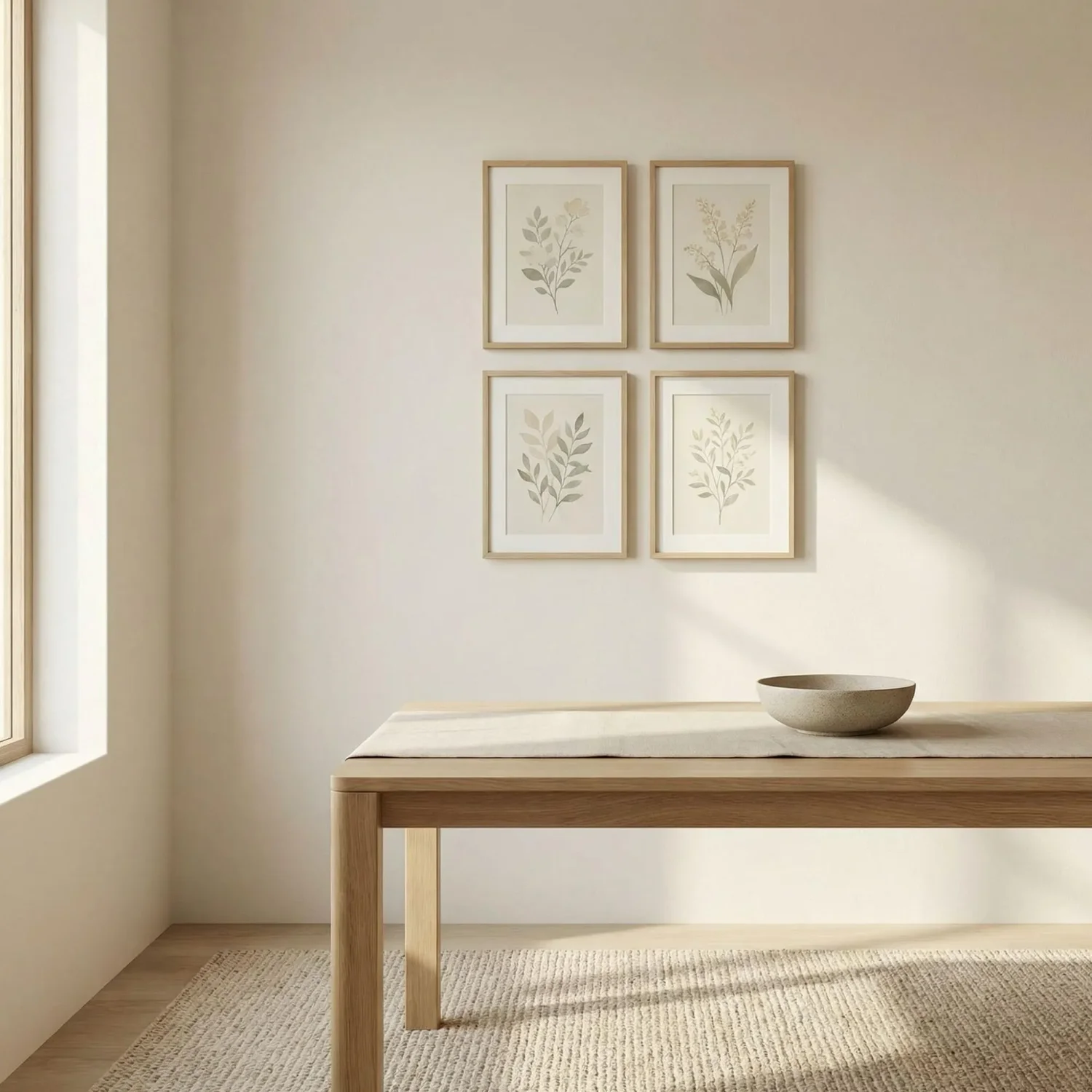 Japandi dining room botanical framed art series