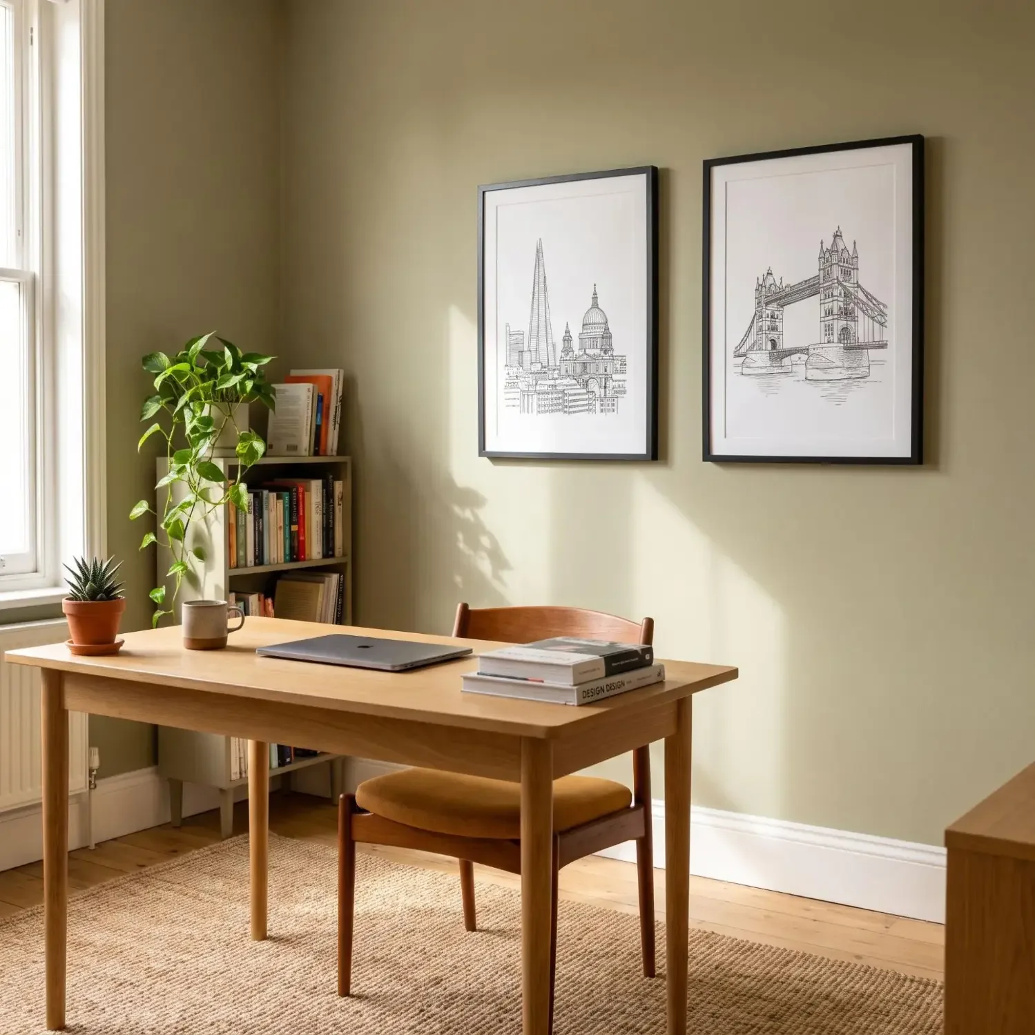 Minimalist London skyline framed prints home office