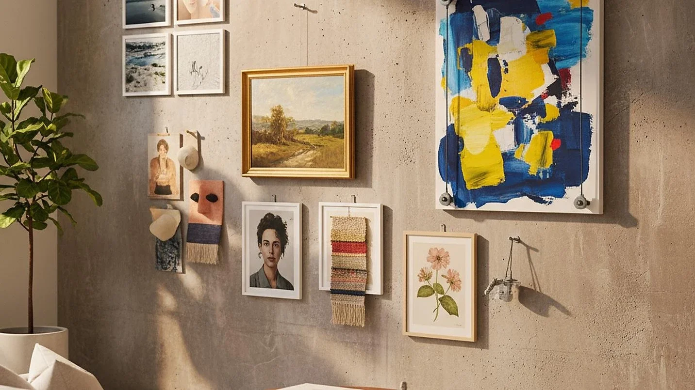 How to Hang Art on a Concrete Wall: Renter-Safe Tips