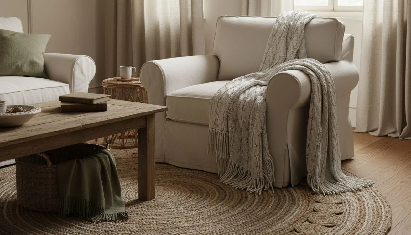 Layered textures in a cottage space