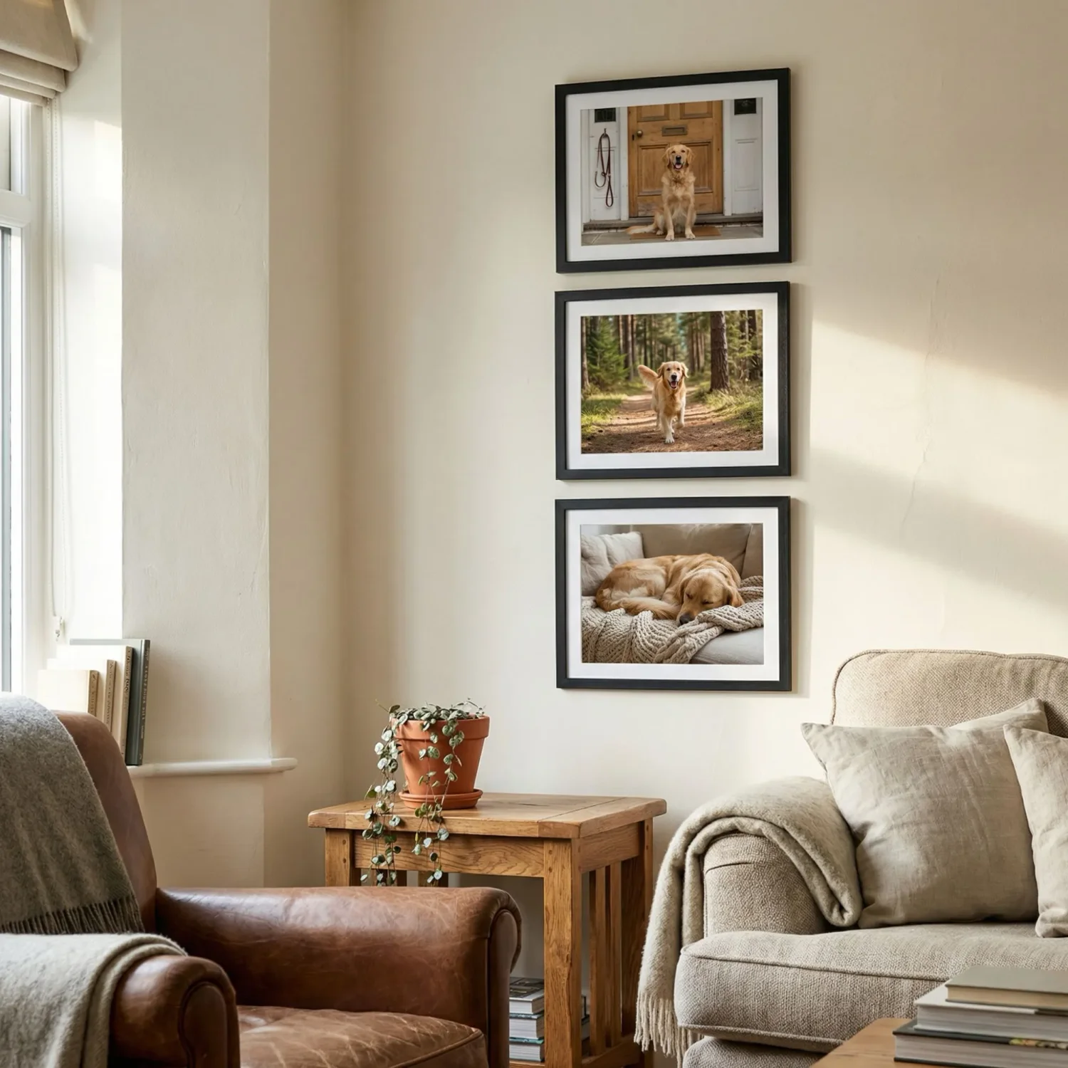 Dog dad gift framed photos wall display