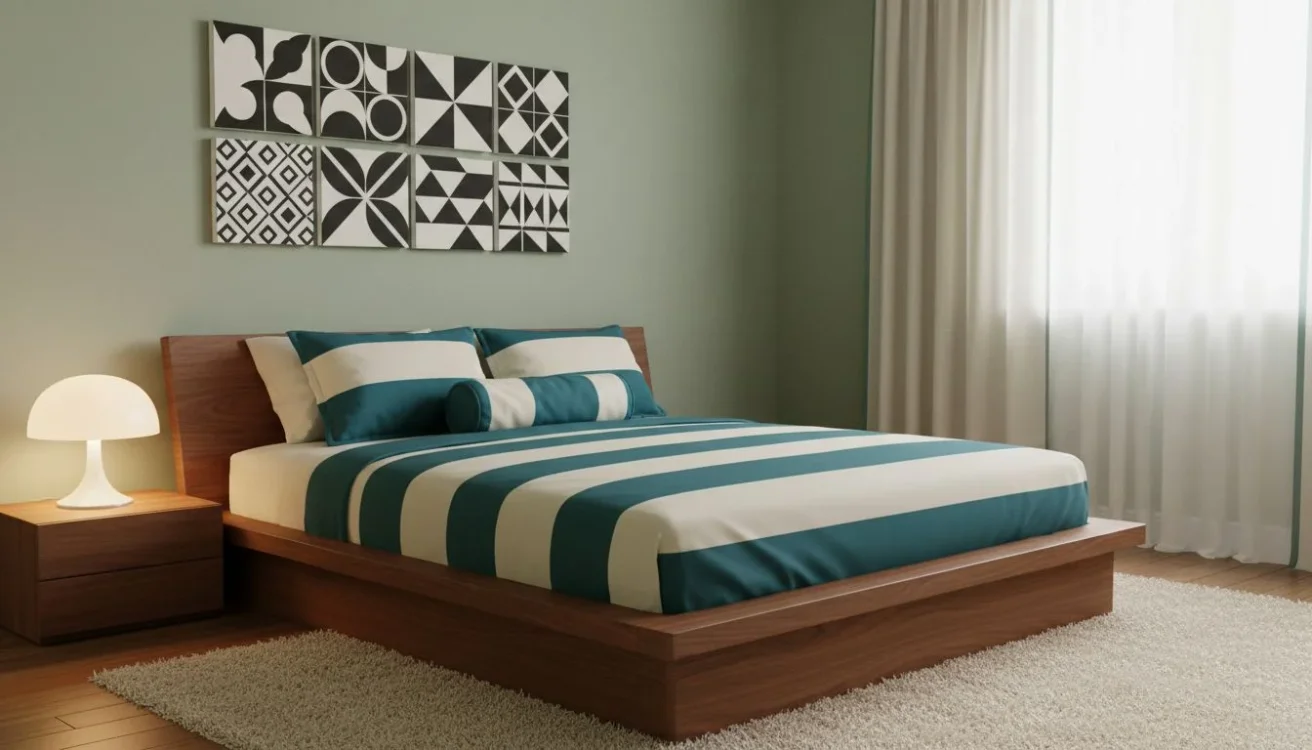 Mid-century modern hallway with Mixtiles gallery