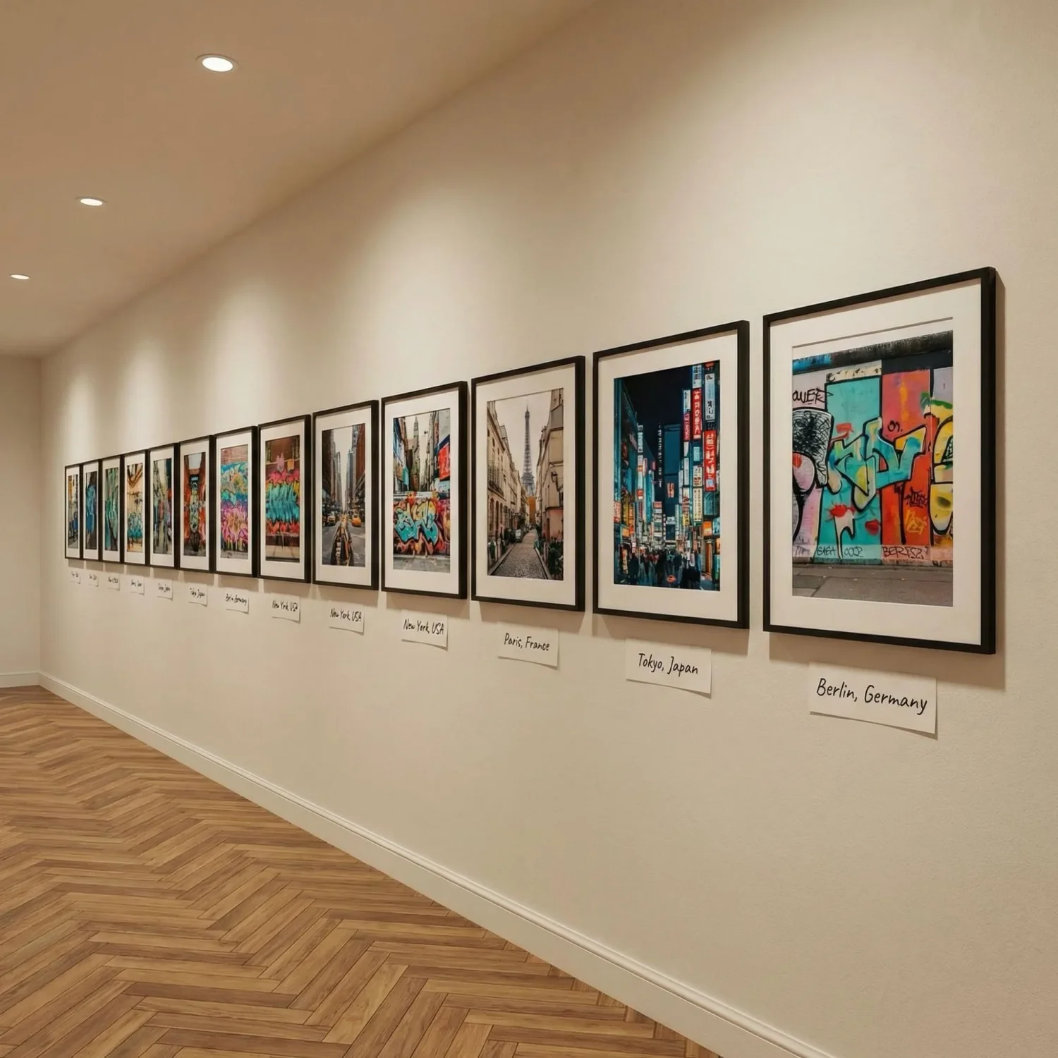 Hallway timeline gallery graffiti city framed photos