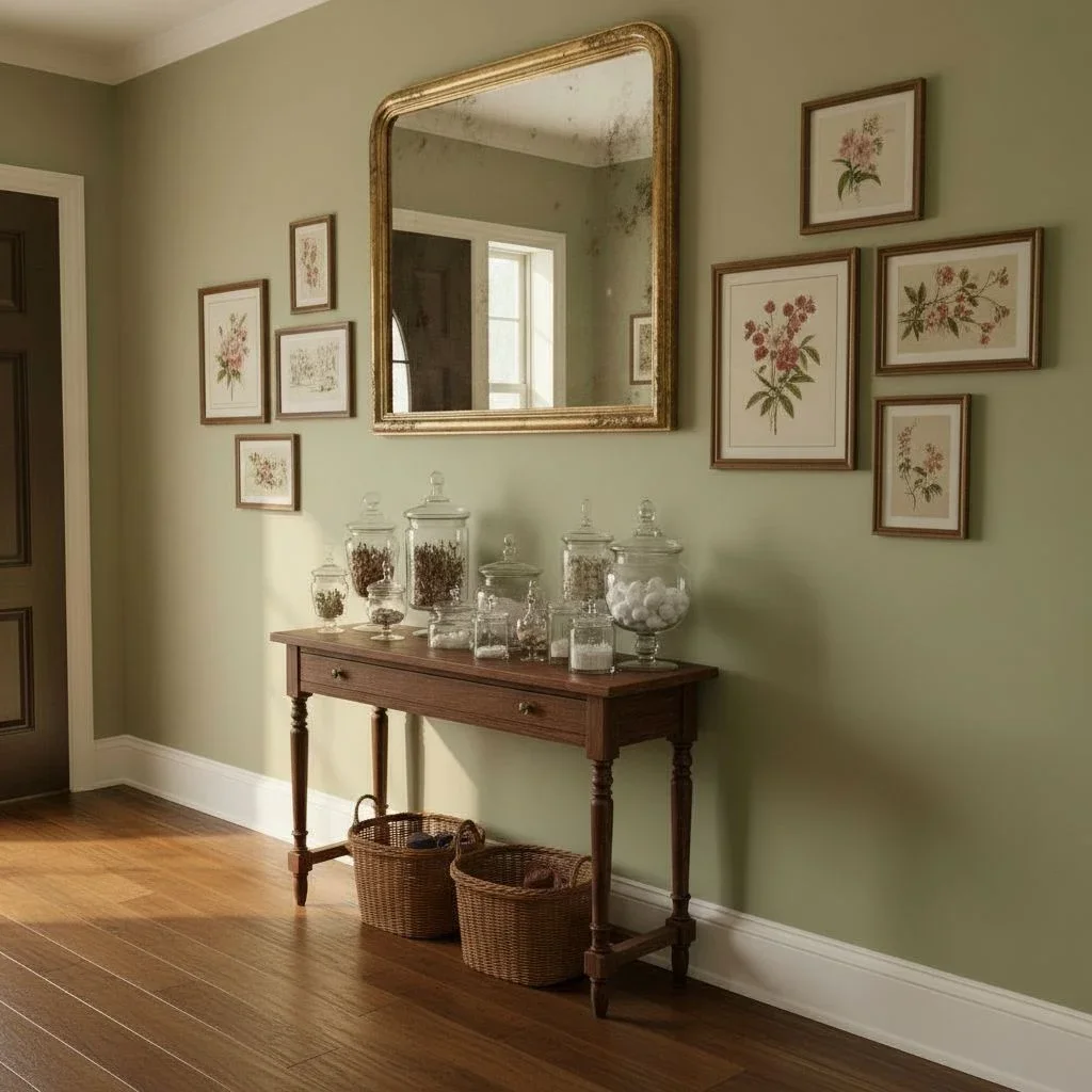 Welcoming vintage entryway and hallway decor