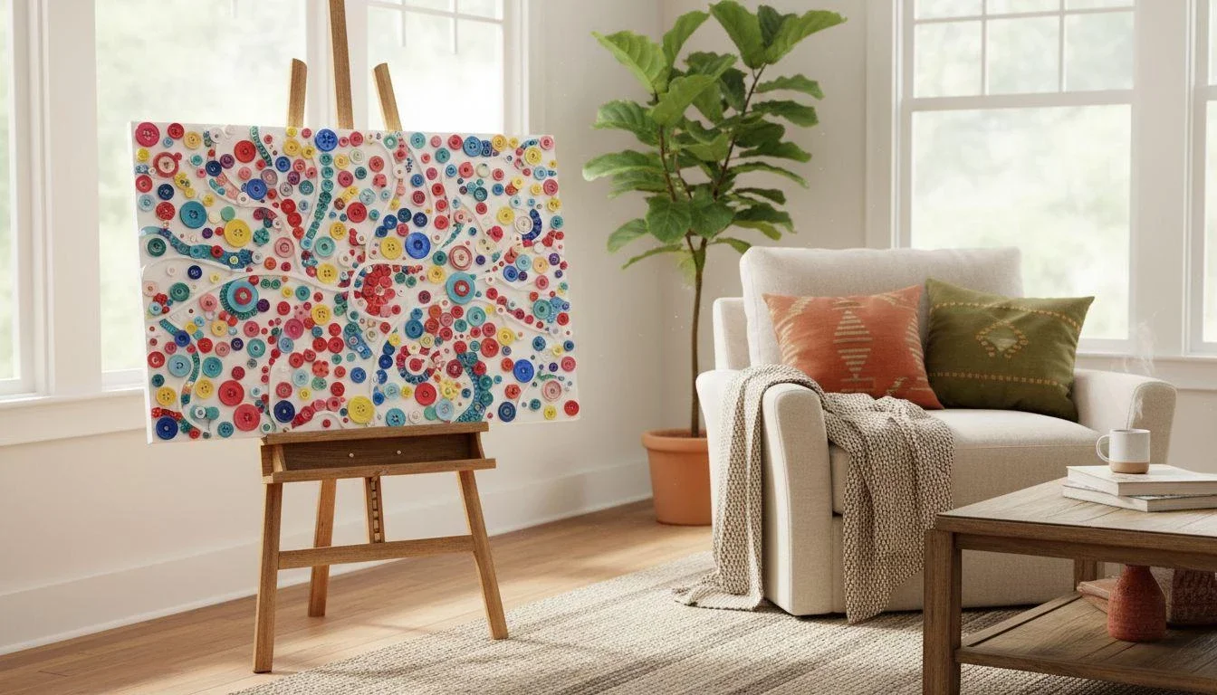 Button Art on Canvas: Easy DIY Ideas & Tips