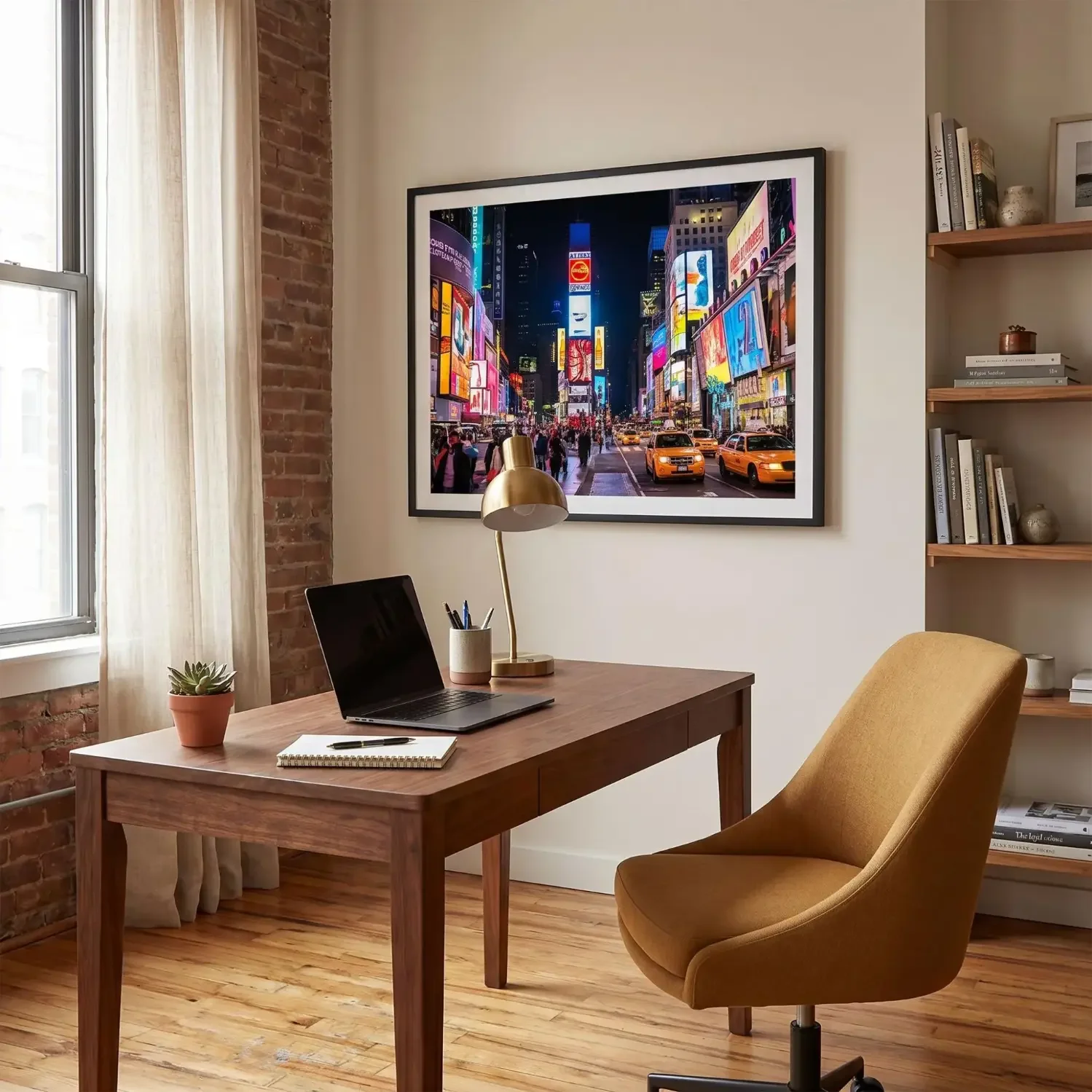 Times Square colorful framed wall art home office