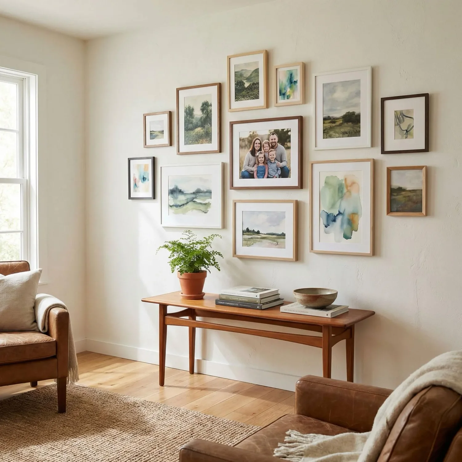 Gallery wall framed photos no nails adhesive