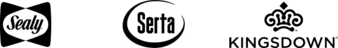 Sealy Serta KIngsdown logos
