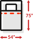 Full mattress dimensions 54 inches wide by 75 inches high