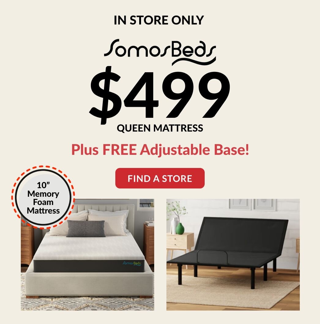 Somosbeds $499 Queen plus Free Adjustable Base
