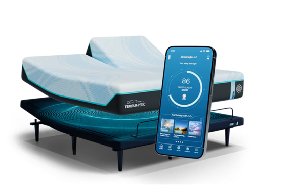 Tempur Smart Base image with iphone app