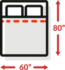Queen mattress dimensions 60 inches wide by 80 inches high