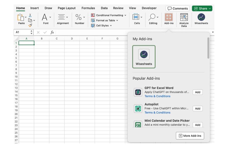 Excel add-ins