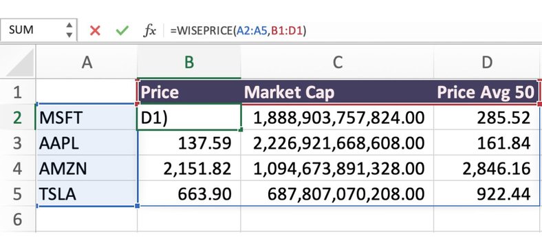 Live stock price data Google Sheets