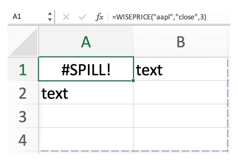 Excel #spill error 