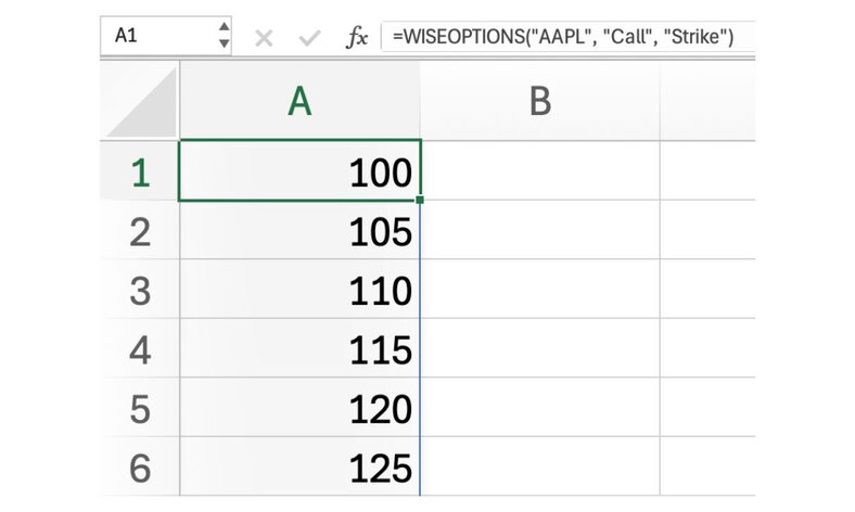 live options data excel